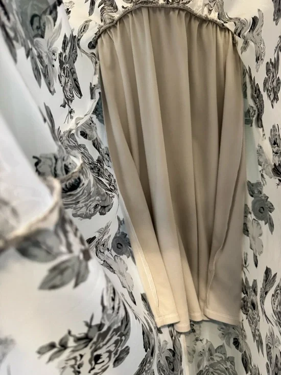 Guess Black and White Floral High-Low Strapless Dress - Picture 7 of 8